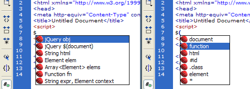 Dreamweaver için jQuery ve Prototype Eklentisi