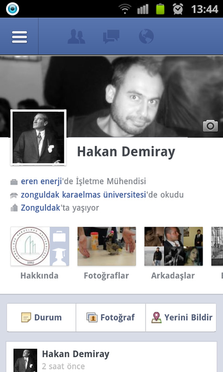Facebook Mobil üzerinde Zaman Tüneli (Timeline)