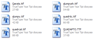 Font dosyalarının isimlerini, fontun orijinal ismi ile değiştirin