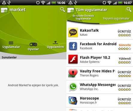 Google Android Market’e Tam Erişim Sağlamak
