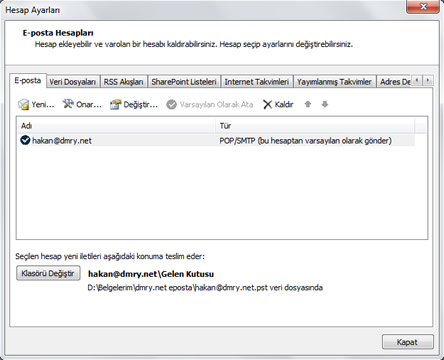 Microsoft Outlook açılışına nasıl şifre koyulur