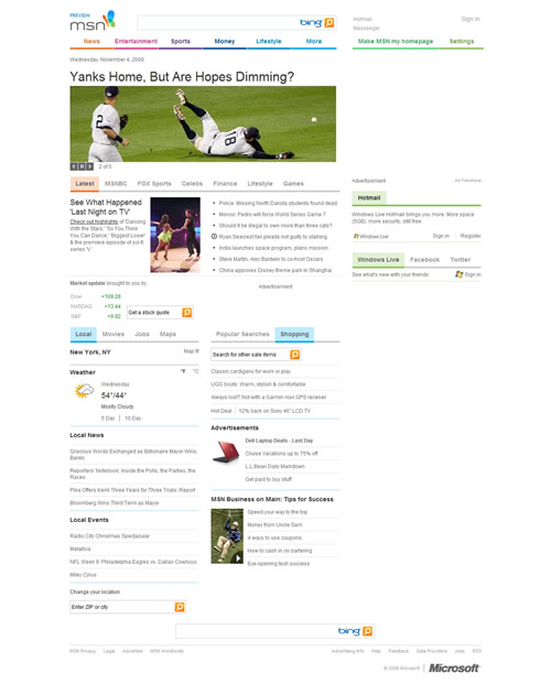 Msn.com yeni tasarımı