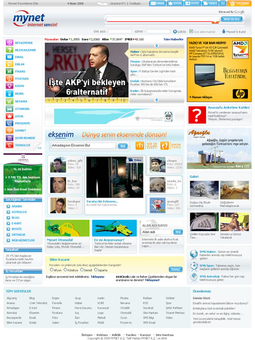 Yeni ara yüz ve Mynet.Com