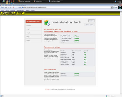 Yeni version PhpNuke 8 Testi