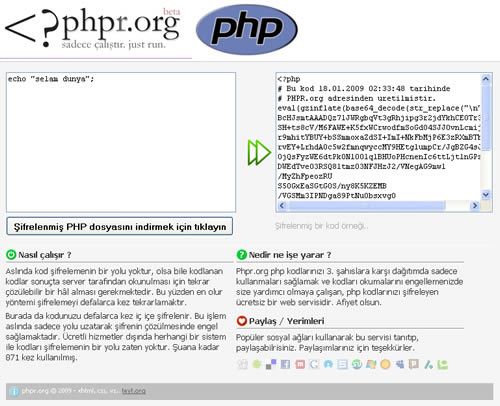 Phpr.org ile kodlarınızı şifreleyin