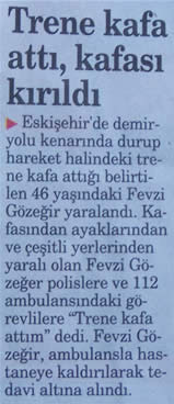Trene Kafa Atmak, Arabalara Çelme Takmak