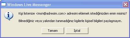 Web sayfasından Msn Messenger’a link vermek