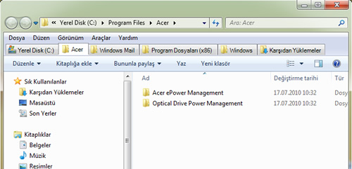 Windows 7 için QTTabBar Uygulaması