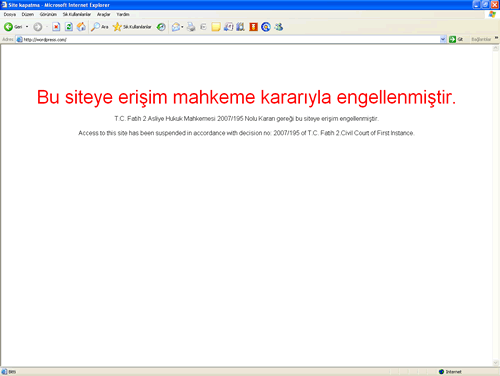WordPress.com’a Erişim Mahkeme Kararıyla Engellenmiştir