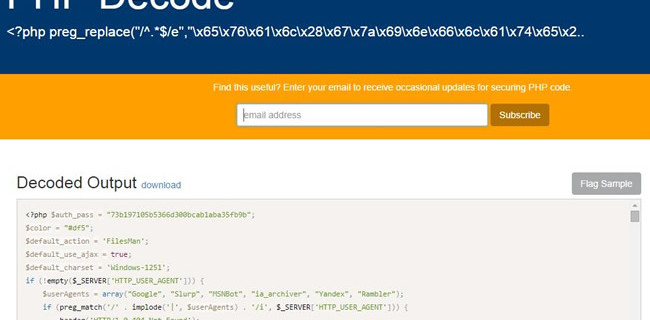 unPHP ile PHP Online Decode